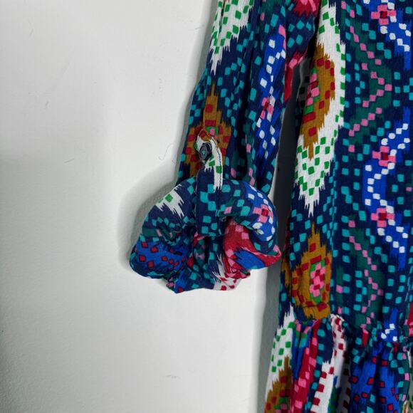 Maeve Anthropologie Shirt Womens 0 Multicolor Aztec Drop Waist Western Tunic - Picture 8 of 10